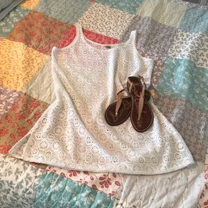 Lacey white bathing suit cover up size L